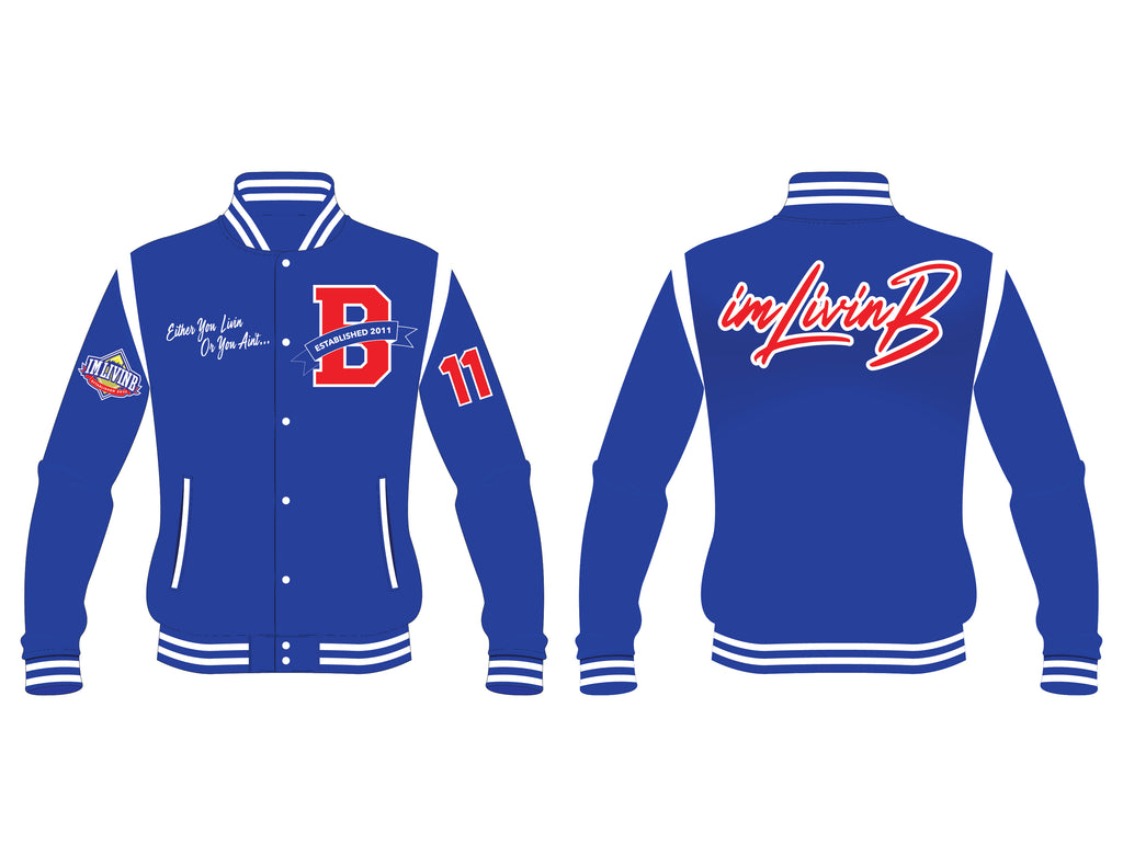 BUFFALO BILLS MASH UP WOOL VARSITY JACKET (ROYAL/RED)